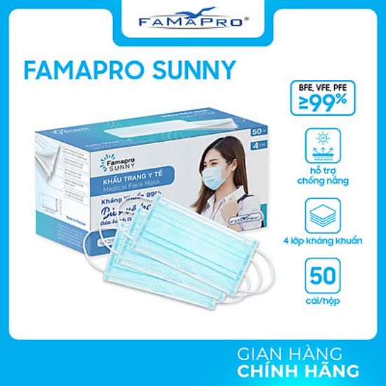 Ảnh của Khẩu trang y tế Famapro Sunny màu xanh